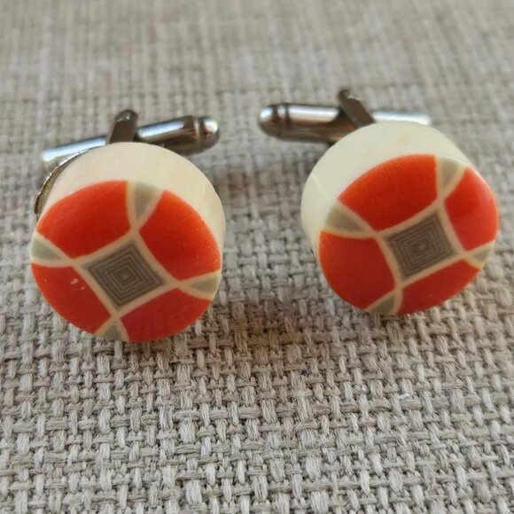 Other - Cuff Links Men Dress Shirt Cuff Studs Orange Cufflinks Men Jewelry Unbranded